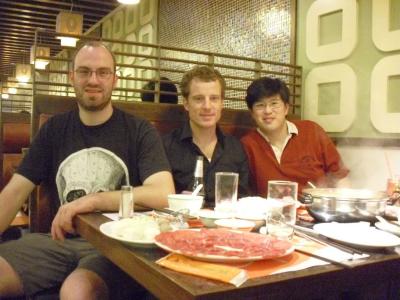 Carsten, Tom und ich beim Hot Pot